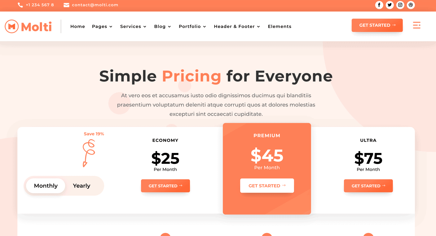 Molti Pricing Page